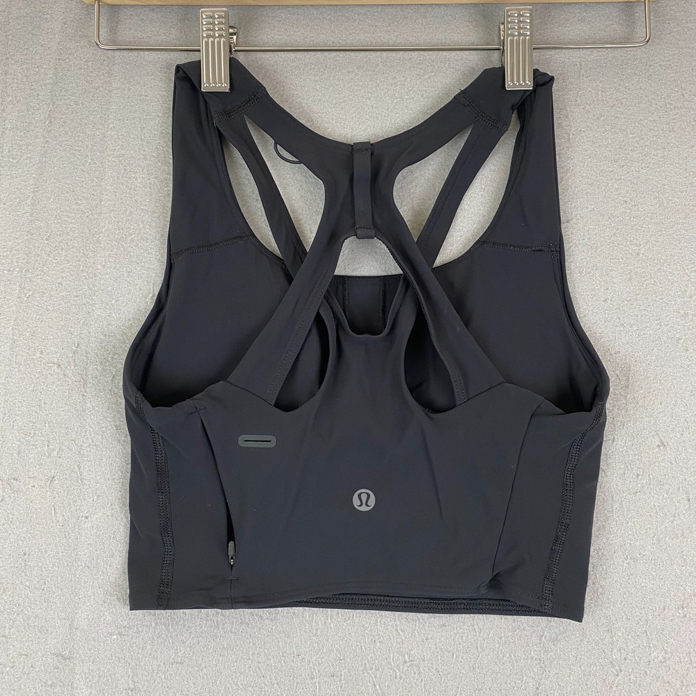 Lululemon Stash It Bra Medium Support B/C Cup Black 2 Zip Pockets